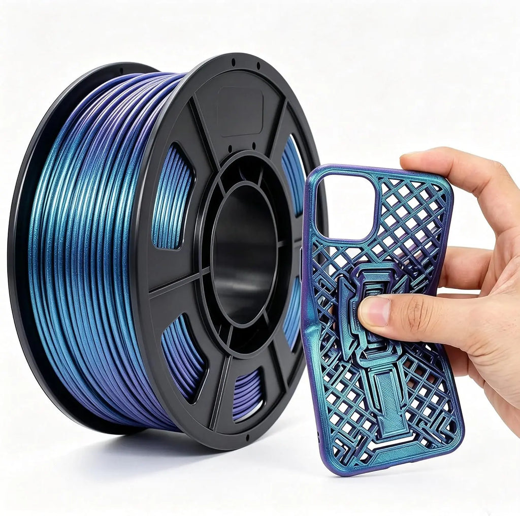 95A Chameleon TPU Filament 1.75mm,TPU Chameleon Color Green 250g 95A Flexible Soft 3D Printer Filament,Changes Color with Light