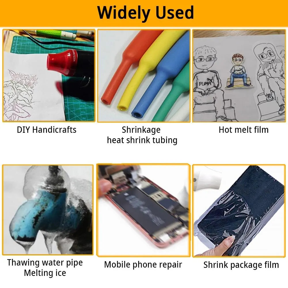 220/110V Hot Air Gun DIY Tool Heat Electric Power Tool Mini Soldering Temperature Crafts Blower with Supporting Seat Shrink