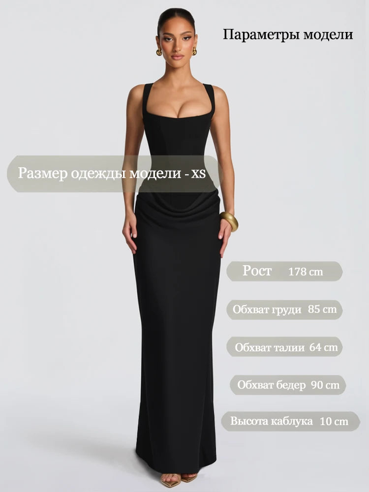Mingmingxi White Sexy Corset Maxi Dress Party Outfit Women’s Evening Dress Long Black Dinner Ball Gown Elegant Prom Dresses
