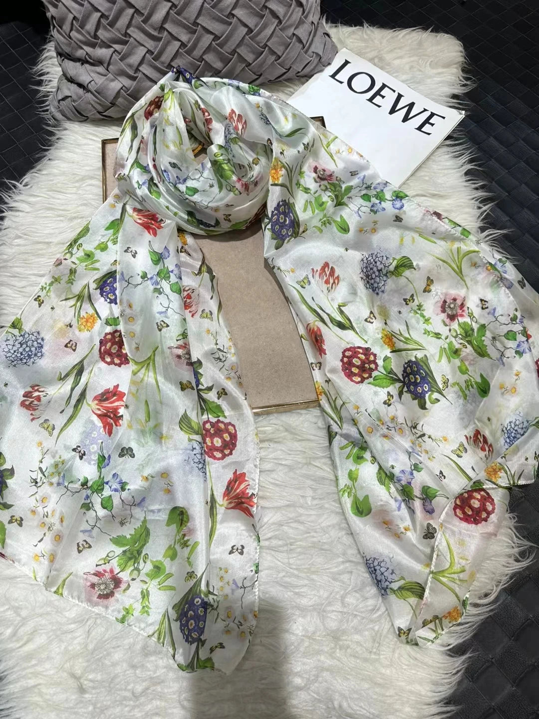 BYSIFA| Ultralarge Spring Fall 100% Mulberry Silk Scarf Beach Wrap Brand Female Long Scarves New Red Floral Silk Scarf Shawl