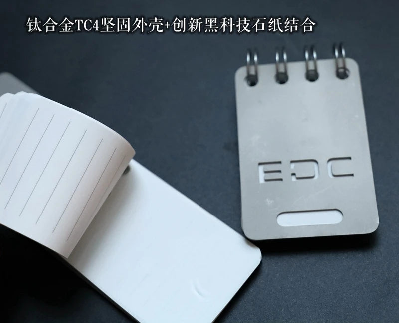 EDC Titanium Alloy Notepad Portable Recyclable Tools Outdoor DIY Survival Camping Gear EDC Multifunction Tools