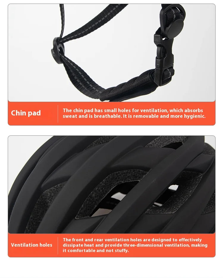 JEPOZRA Cycling Helmet Man Women LED Light Helmet Road Mountain Bike Helmet Bicycle Helmet Rechargeable Brim Design Helmet