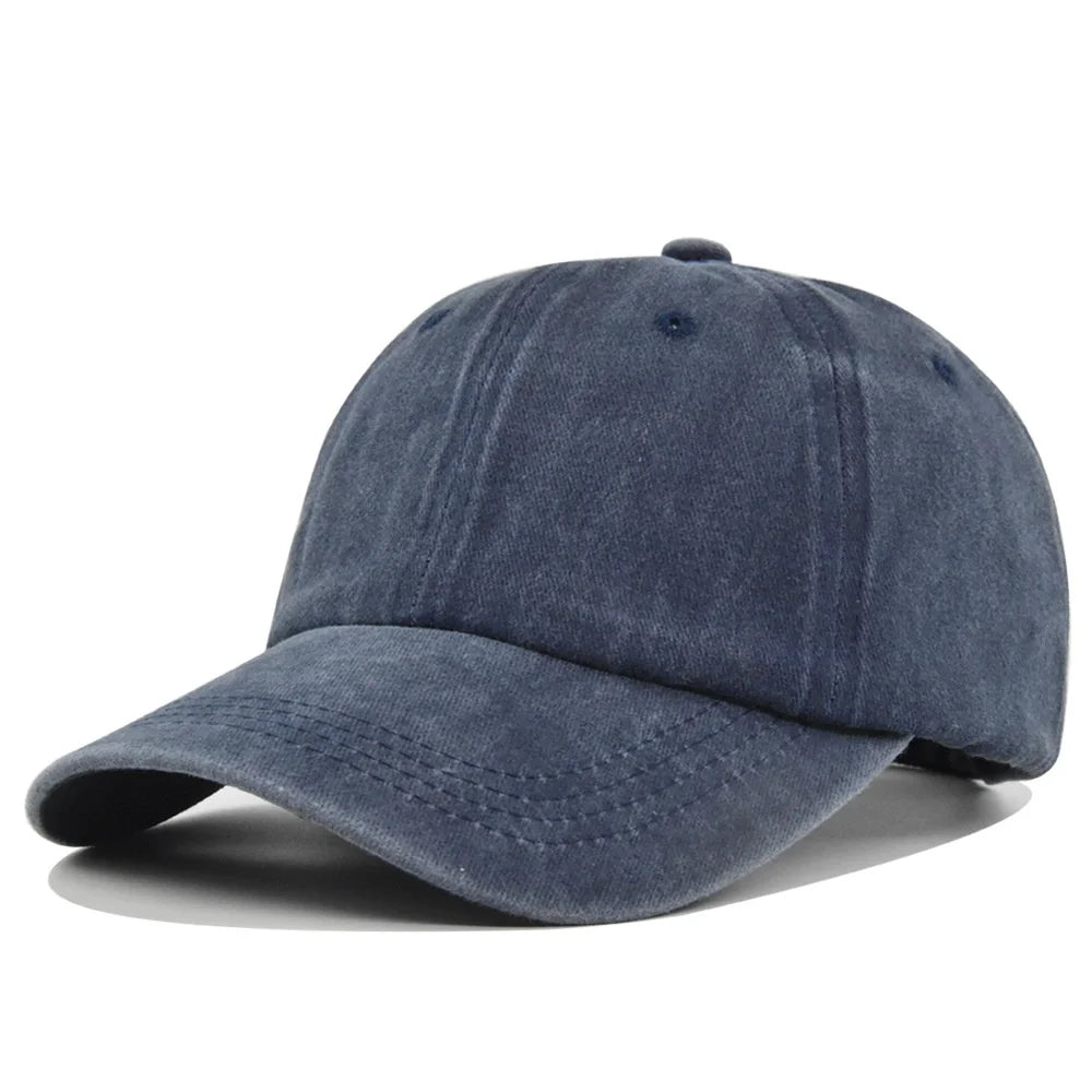 Unisex Baseball Cap Washed Adjustable Sun Hat Soft Top Peaked Hat Men Women Trucker Hat Vintage Outdoor Running Hat Adjustable
