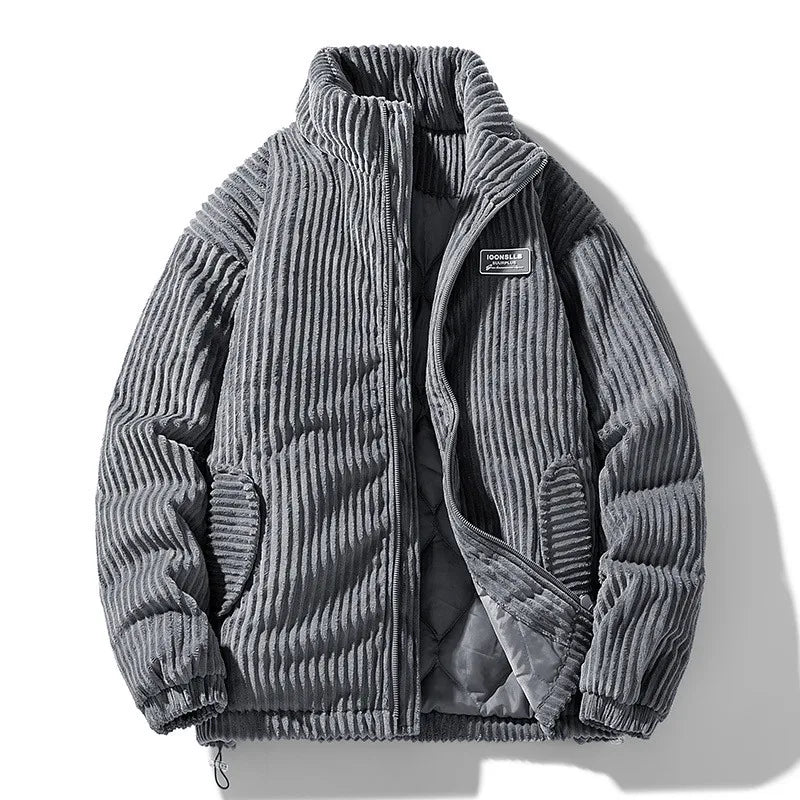 Autumn Winter Corduroy Men's Parkas High-end Design Quality Men's Jacket Handsome Trendy Brand Thick Couple Down Cotton Jacket