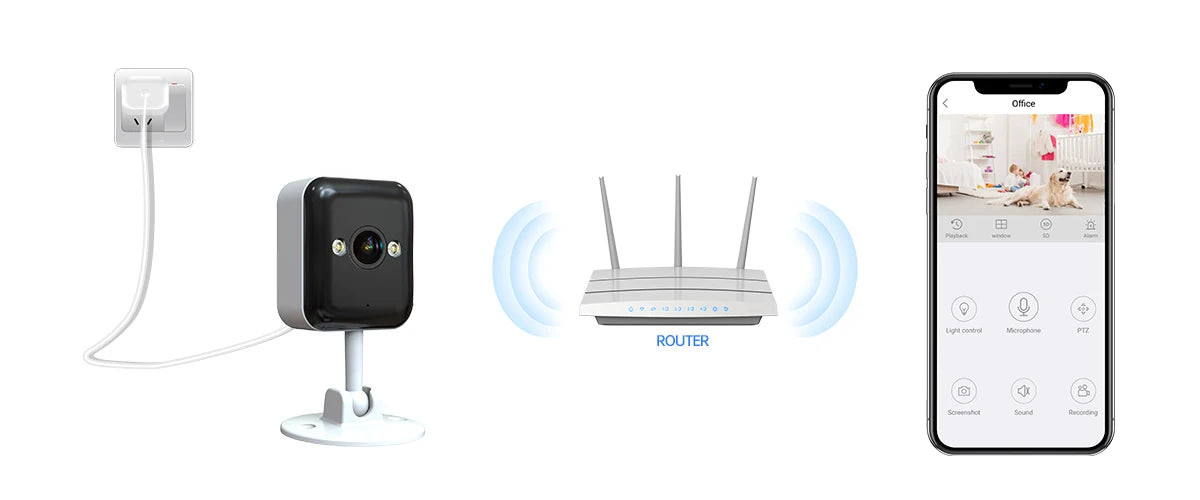 JOOAN 3MP Mini Wifi Camera Outdoor Motion Tracking Security IP Camera 1080P Color Night Waterproof Smart Home Baby Monitor