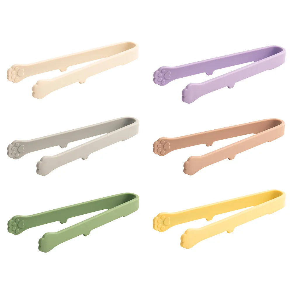 Cute Cat Paw Silicone Food Tongs Multicolor Food-Grade Kitchen Gadgets for Fruit Salad  Ice Cube Practical Kitchen Accessories