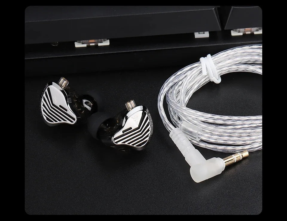 Gk Kunten 1DD Dynamic Drive Earphone Hifi IEMs In Ear Earbuds 2pin Detachable Cable Metal Gamer Headset