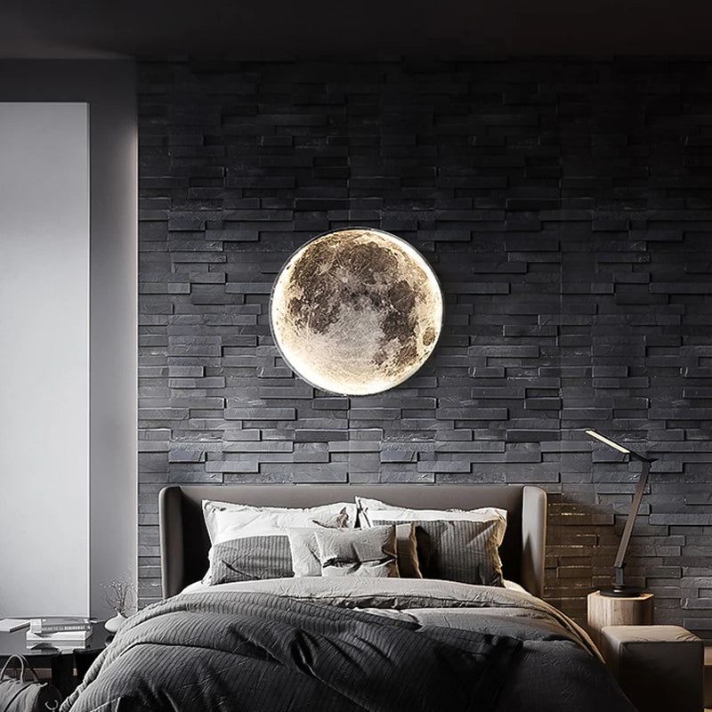 Modern LED Wall Lamp Moon Indoor Lighting For Bedroom Living Hall Room HOME Decoration Fixture Lights