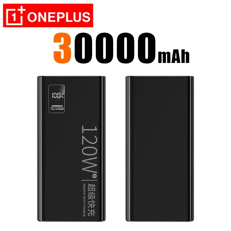 OnePlus 50000mAh Original Mobile 120W 30000mAh Power Bank Two-Way Fast Charging External Battery Compatible With Android IOS