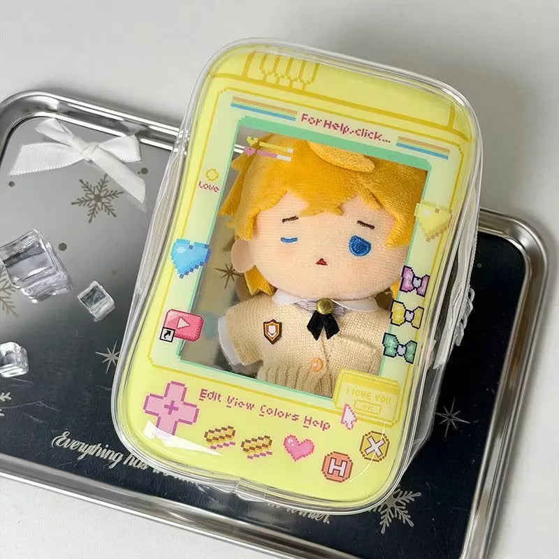 New Fun Creative Prison-themed Itabag Transparent Case For 13cm Doll Portable Clear Keychain Gift Box Collectibles Storage Pouch