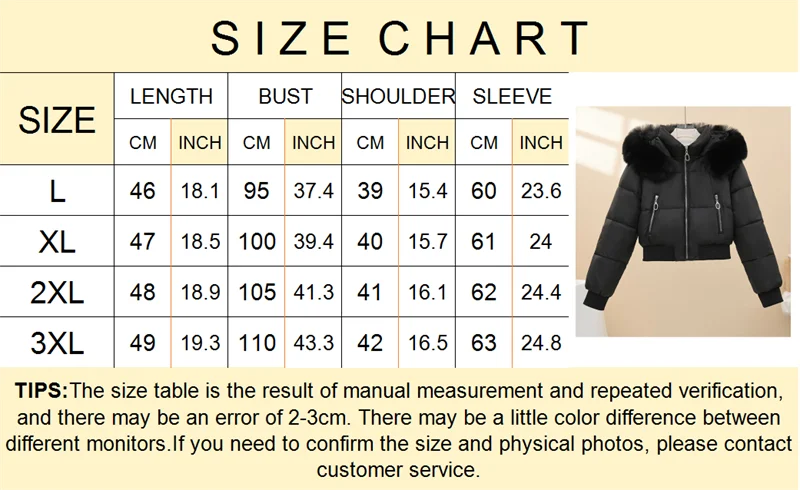 Short Cotton Jackets Long Sleeve Loose Hooded Short Women's Parka Coats Big Fur Collar Winter Down Cotton Padded Coats 2025 New