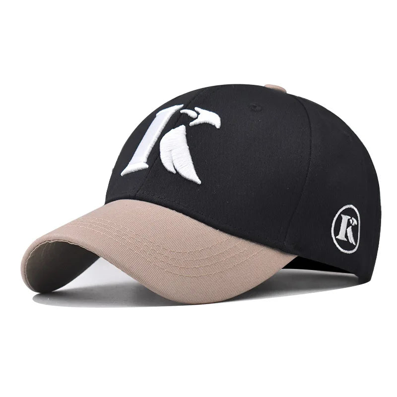 Baseball Cap Sun hat K letters Embroidery Spring Autumn baseball Color stitching Sport cap Hip Hop Fitted Cap