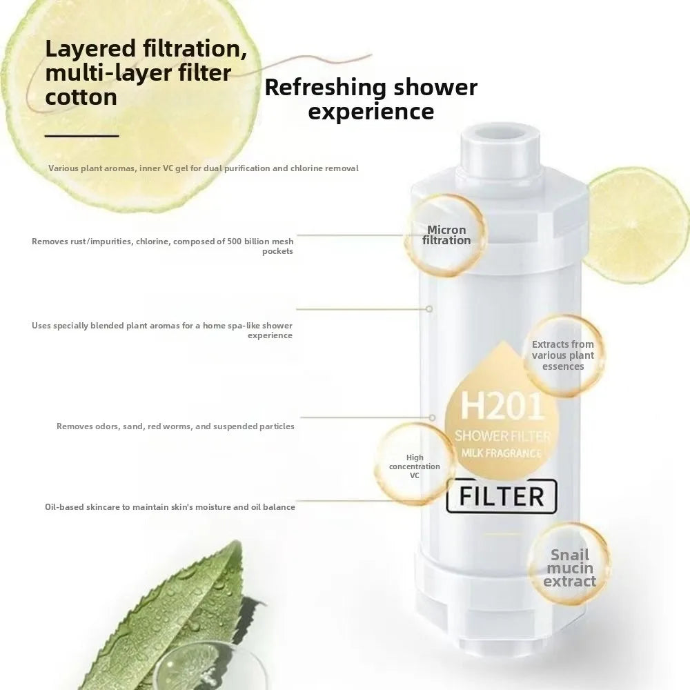 High Pressure Vitamin C Shower Head Filter Bathing Skincare Lavender Shower Scented Spa Grade Dechlorination Water Softener