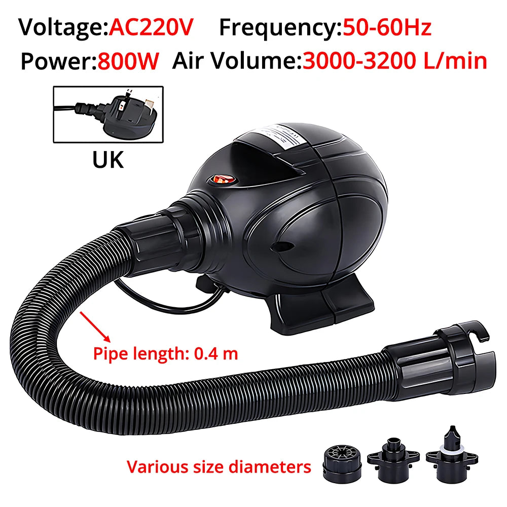 800W Electric Air Pump 2-in-1 Inflate Deflate Voltage：AC110/220V AU US EU UK Plug for Pool Boat Yoga Mat Vacuum Bag、air Bed