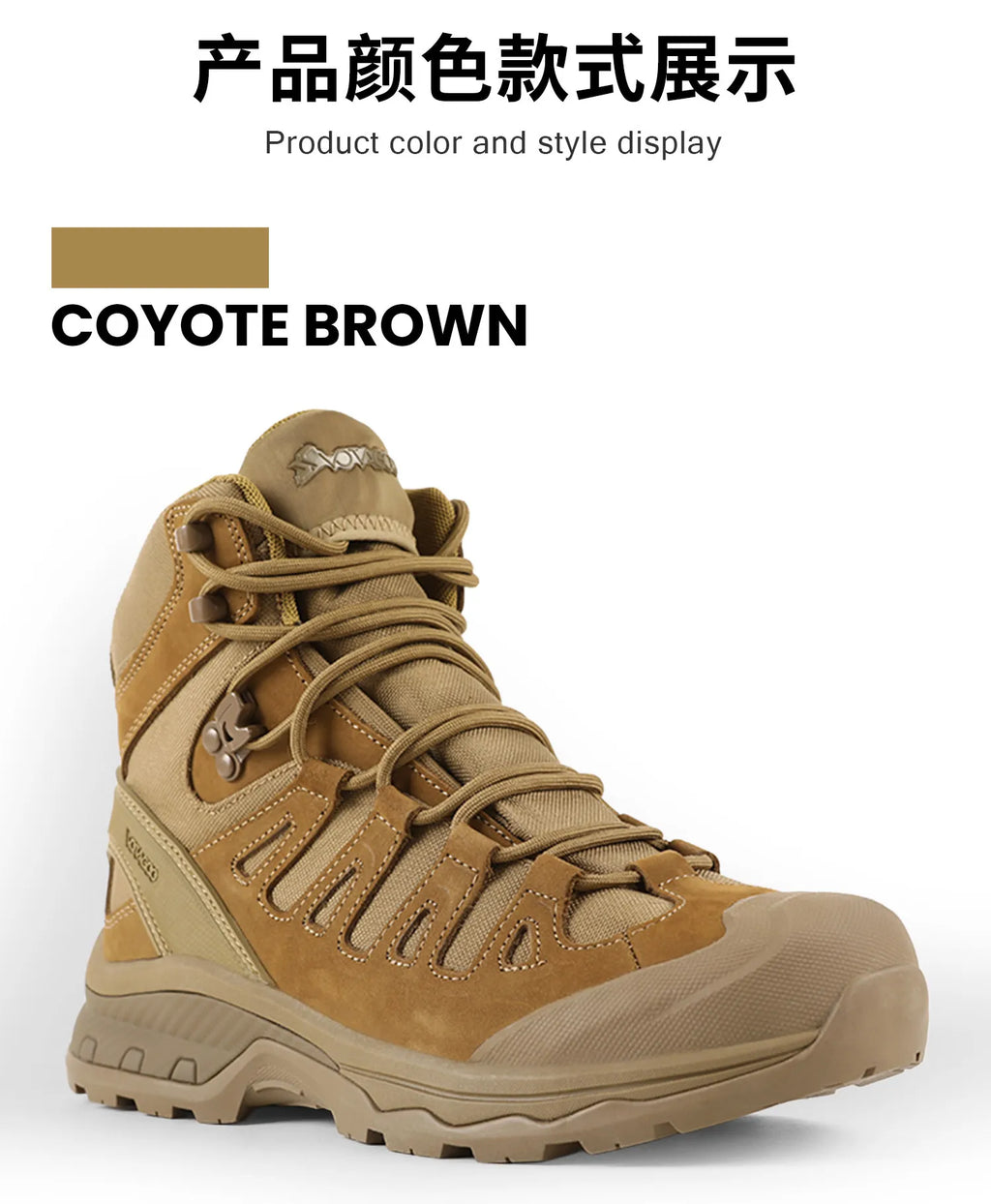 Men's Motorcycle Boots Waterproof  All Terrain Anti-slip Hiking Trekking Desert Combat 1000d Oxford Cloth Genuine Leather Boot