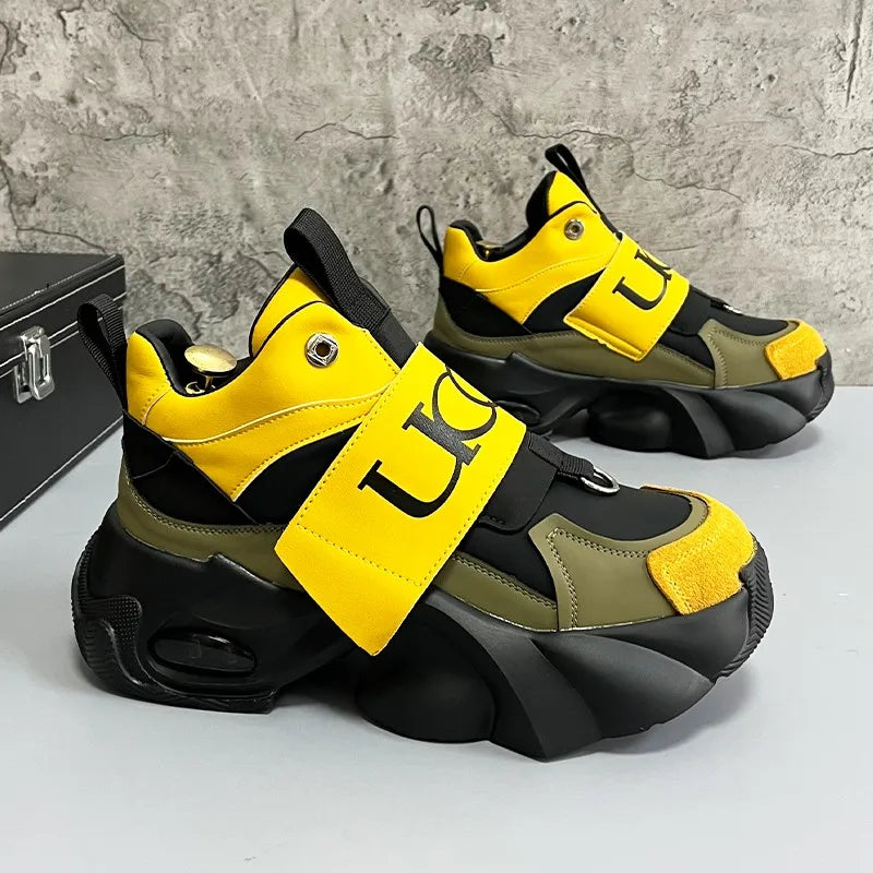 Men's Sport Shoes Comfortable Casual Running Shoes 2025 Spring Autumn Thick Bottom Heightening Korean Style Versatile Dad Shoes