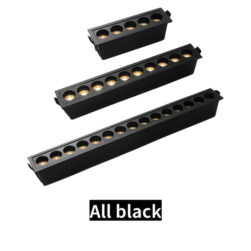 Dimmable Grille Light, COB Ceiling Light, LED Spotlight, Downlight, Anti-Glare Spotlight, AC110-220V, Kitchen Indoor Lighting