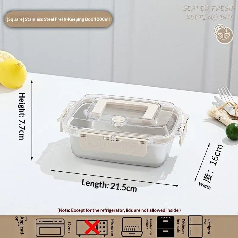 Stainless Steel Bento Box Large Capacity Microwave Safe Portable Lunch Box Food Storage Container for Work School Picnic