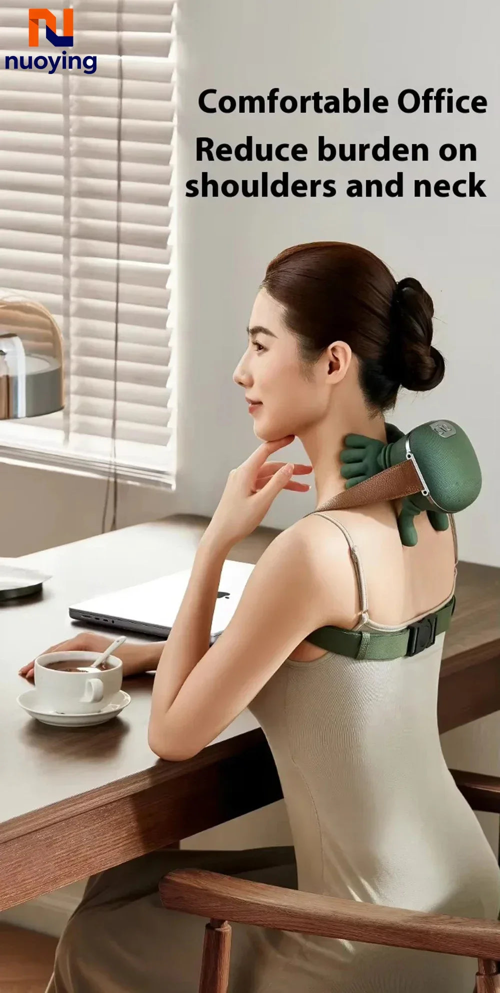 Portable Neck Shoulder Back Kneading Massage Shawl Wireless Body Relaxation Massager for Home Office Car Travel Use