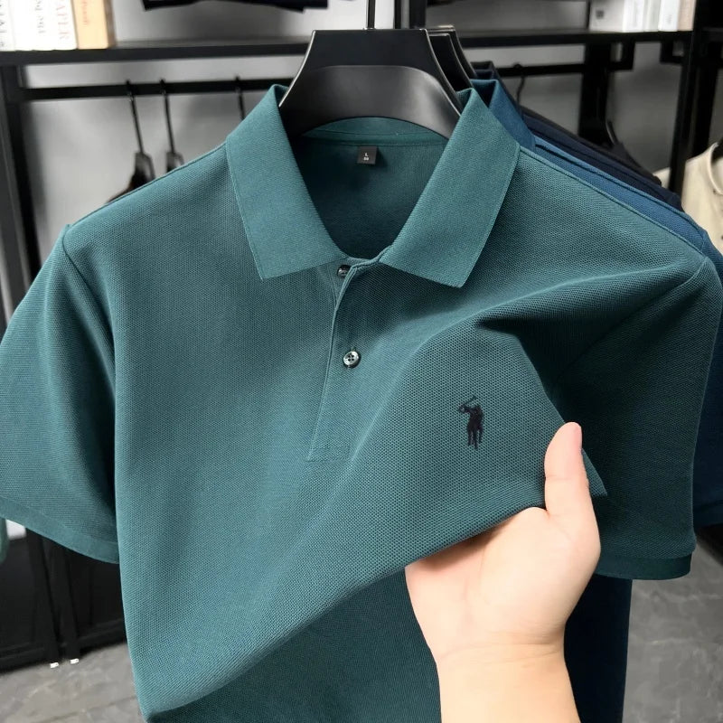 Designer brand 100% cotton short sleeve polo shirt fashion luxury pony embroidery men's summer casual high-quality Paul T-shirt