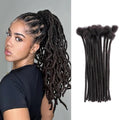 0.6 Cm Real Human Hair Dreadlock Extensions 4-18 Inch 10/40/70 Strands Full Handmade Locs Soft Natural Bulk Hair for Men Women