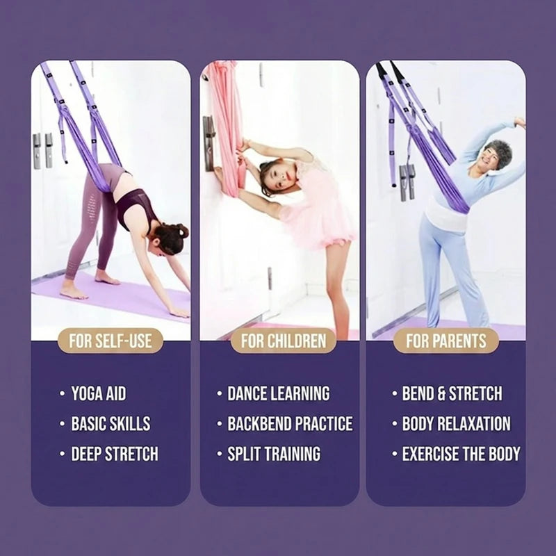 Hanging Rope For Aerial Yoga No-Drill Portable Lower Back Trainer Stretching Band Elastic Rope Dance Training Fitness Equipment