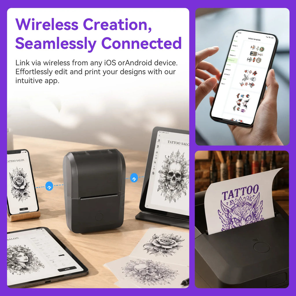 Portable Wireless Thermal Printer Label Maker Bluetooth Customizable Printing Machine for Office And Home Use