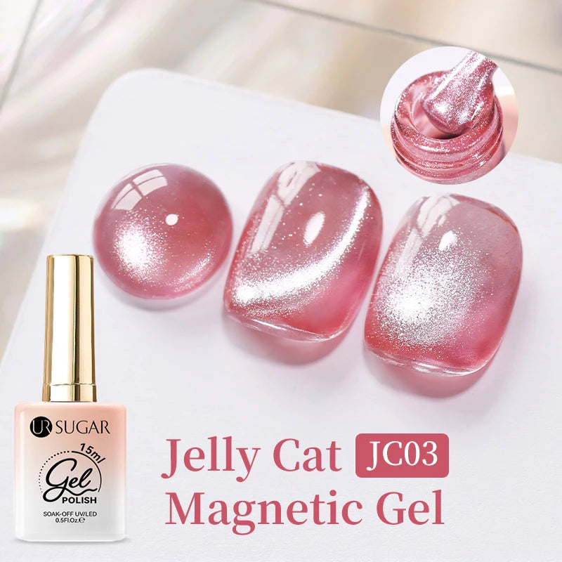 UR SUGAR 15ml Cat Magnetic Gel Jelly Glass Full Coverage Varnis Magnetic Gel Soak Off UV LED Gel Autumn Winter Xmas Manicure