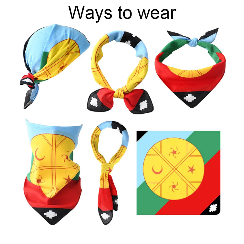 Caribbean National Flag Design Bandana 100% Cotton Running Headband Haiti/Jamaica/Guyana/Dominican Flag Scarf Hip Hop Head-wrap