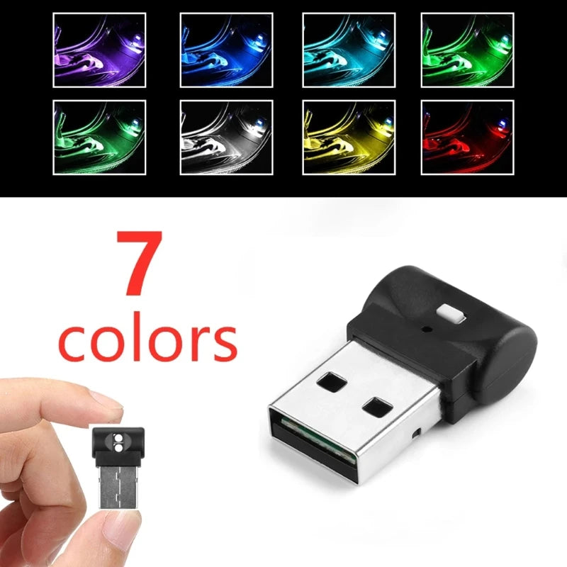 Mini USB LED RGB Ambient Light 7 Color Auto Interior Lamp for Car Laptop Keyboard Atmosphere Smart Night Lamp Mood Light