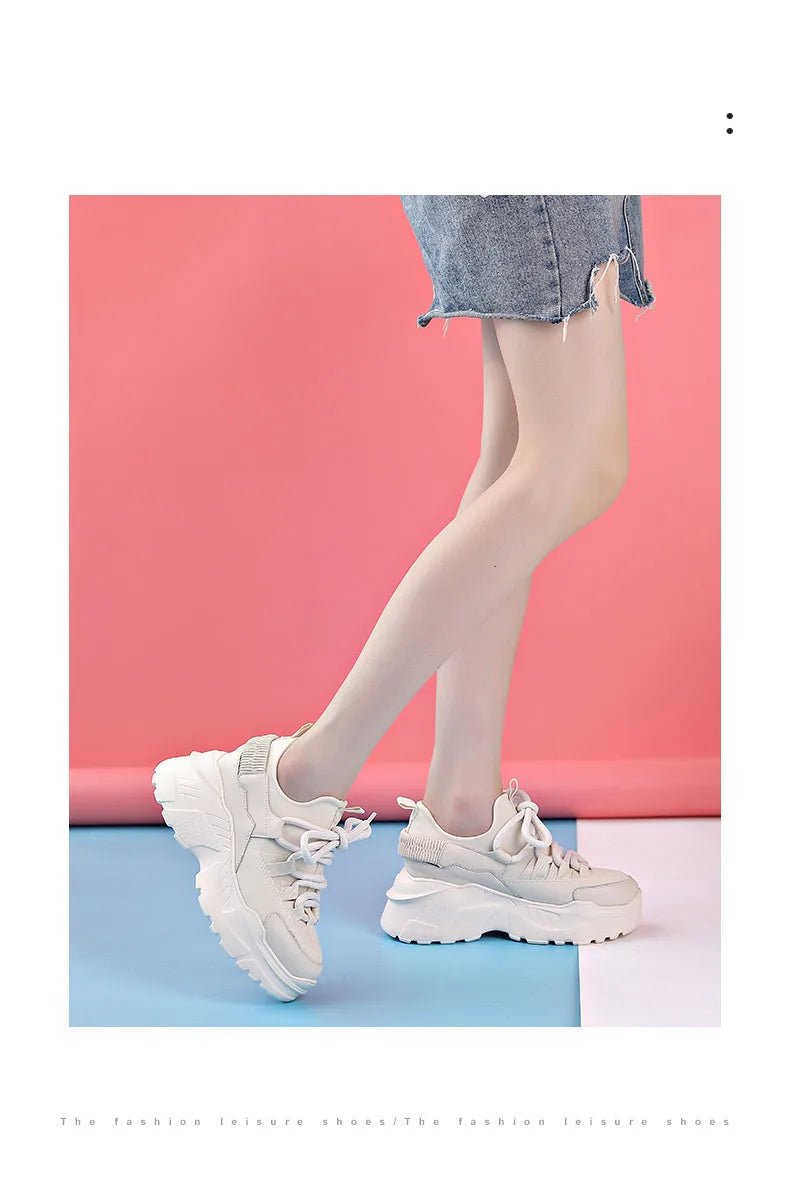 White Sneakers Women Sports Shoes for Women Inner Height Increasing Women's Shoes Winter Warmth Platform Shoes Zapatillas Mujer