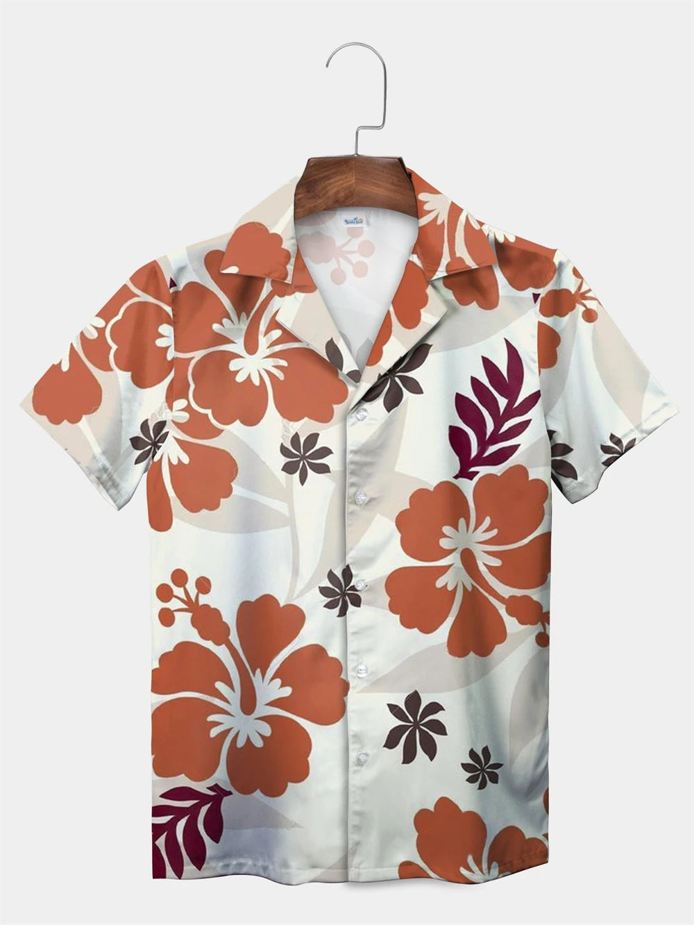 Tropical Plant Leaves Palm Tree Leaves Casual Shirt Botanical Print Light Color Shirt Pattern Men's Short Sleeve Hawaiian Shirts