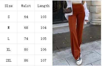 Women's Slim Bell-Bottoms Trousers Trendy Spring Autumn Pants Office Lady Solid Color Flared Trousers