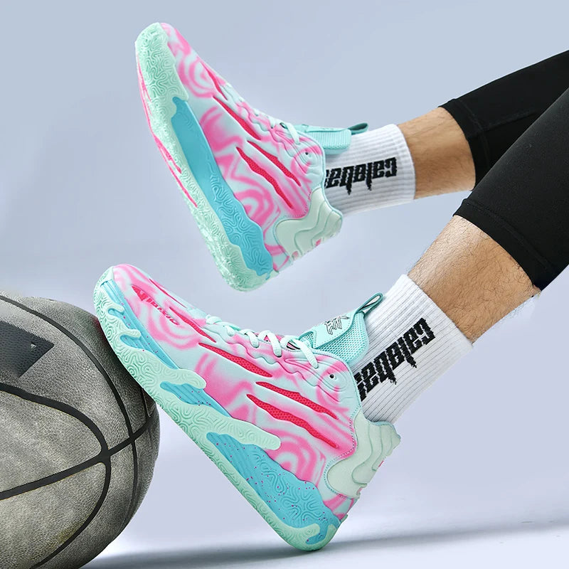 Men Basketball Shoes Field Training High-top Comfortable Non-slip Sports Footwear Luxury Lace-up Flat Sneaker for Men Traf Homme