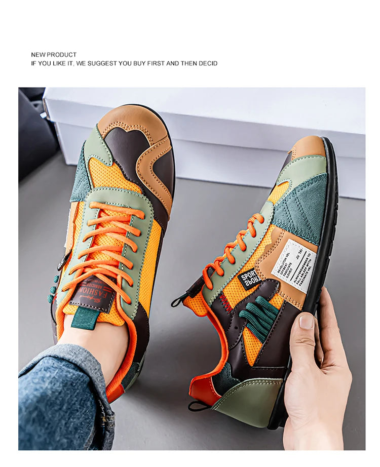 Men's Trendy Black and Gray Color-Blocked Mesh Breathable Casual Sports Shoes, Summer Thin Retro Forrest Gump Shoes, Lightweight Soft-Soled Shock-Absorbing Non-Slip Versatile Wear-Resistant Men's Shoes