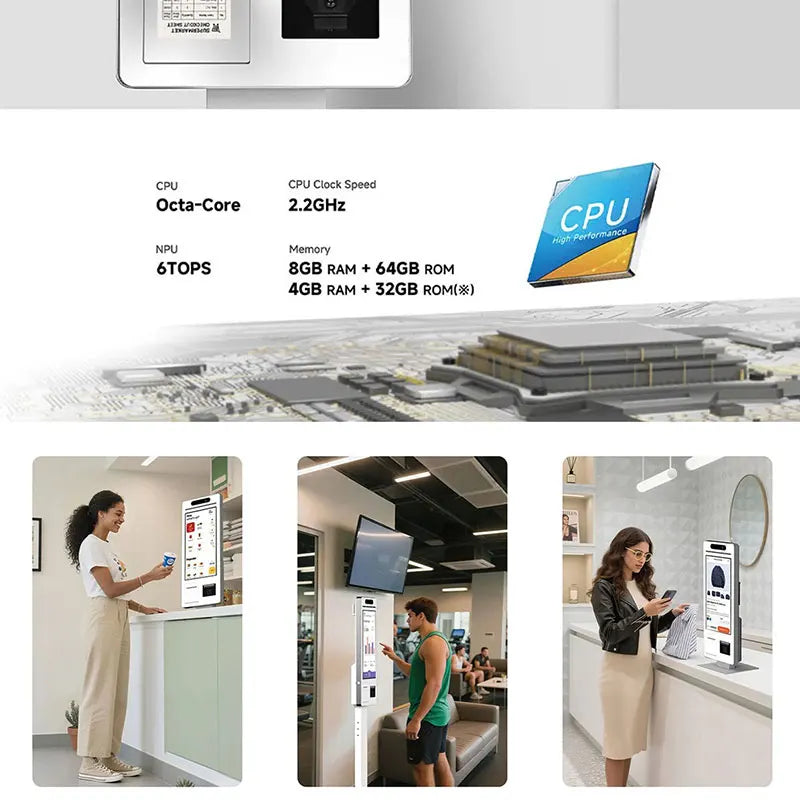 21.5" Android Multi Touch Screen Self Service Checkout Payment Kiosk Machine With Pos