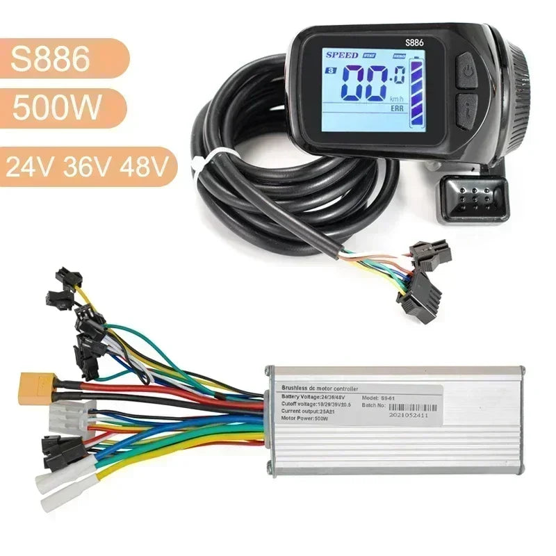 Electric Bike Brushless Controller 25A 35A with LCD Display Electric Bicycle Scooter E-bike Accessories Parts 36V 48V 750W 500W