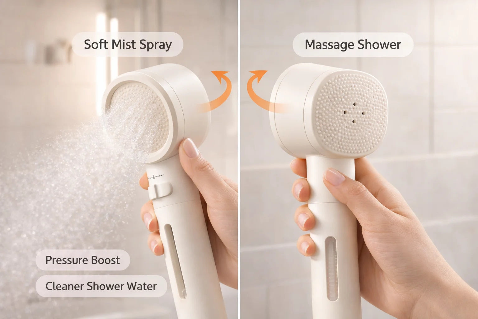 High Pressure Filter Shower Head Double Sided Handheld Macaron Sprayer Chlorine Removal for Bathroom
