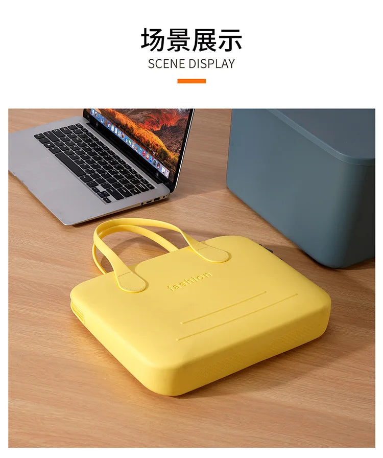 Morandi Colorful Computer Hand Bag Light Trendy 14 Inch Laptop Bag for Girls Student Portable EVA Waterproof Handbag