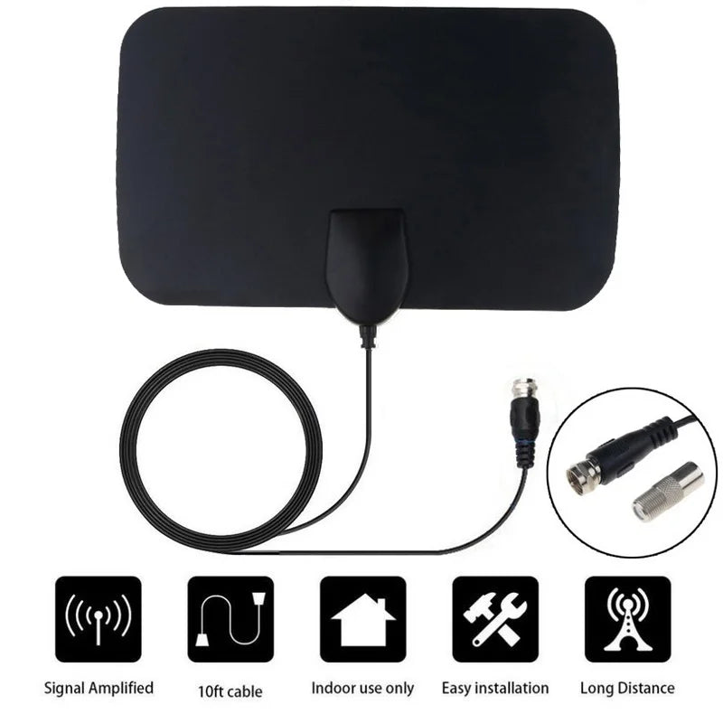 TV Digital Box Antenna Booster Hign Gain High Definition Aerial HD Flat Indoor Active Aerial For Car Antenna RV Travel Smart TV