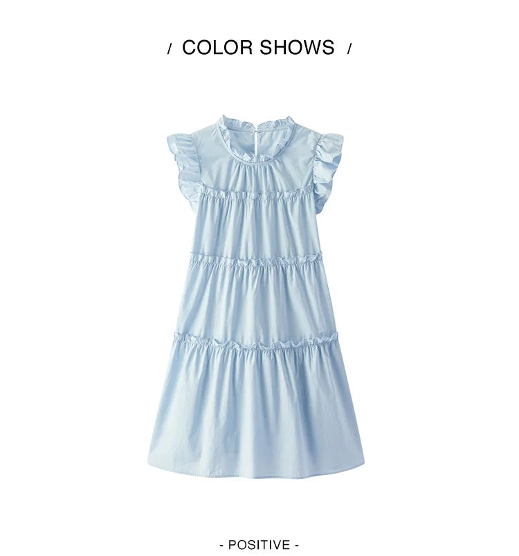 Semir Women Dress Cap Sleeve Ruffle Cake Dress Cute Girlish Sweet Gentle Mini 2026 Summer Casual Top