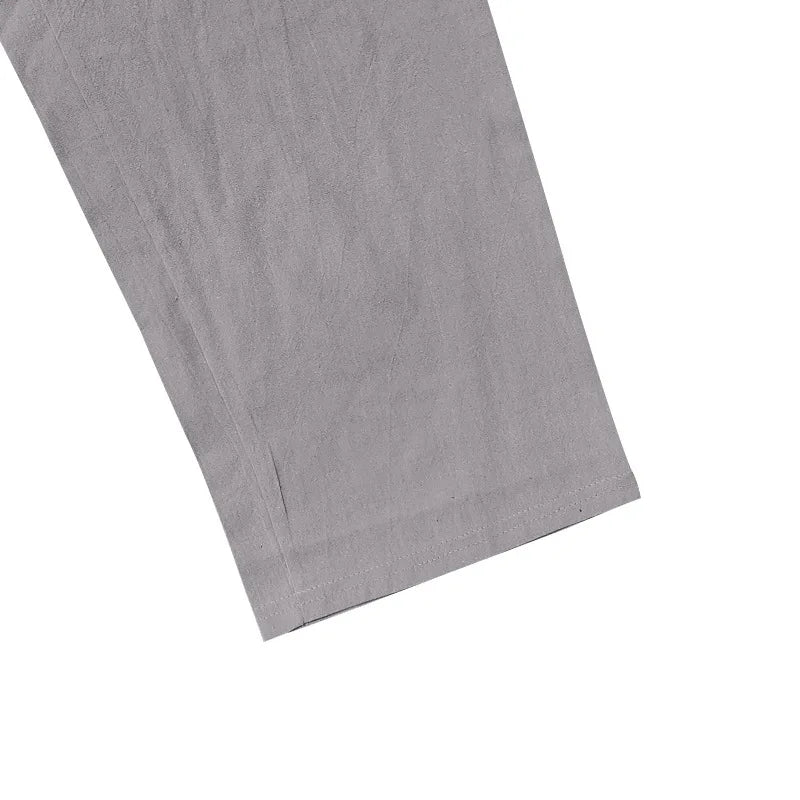 Tracksuit 2025 Seasons Linen Men's Casual Loose Breathable Long sleeved Pants Shirt Beach Set in Stock Male  Clothing Big Size
