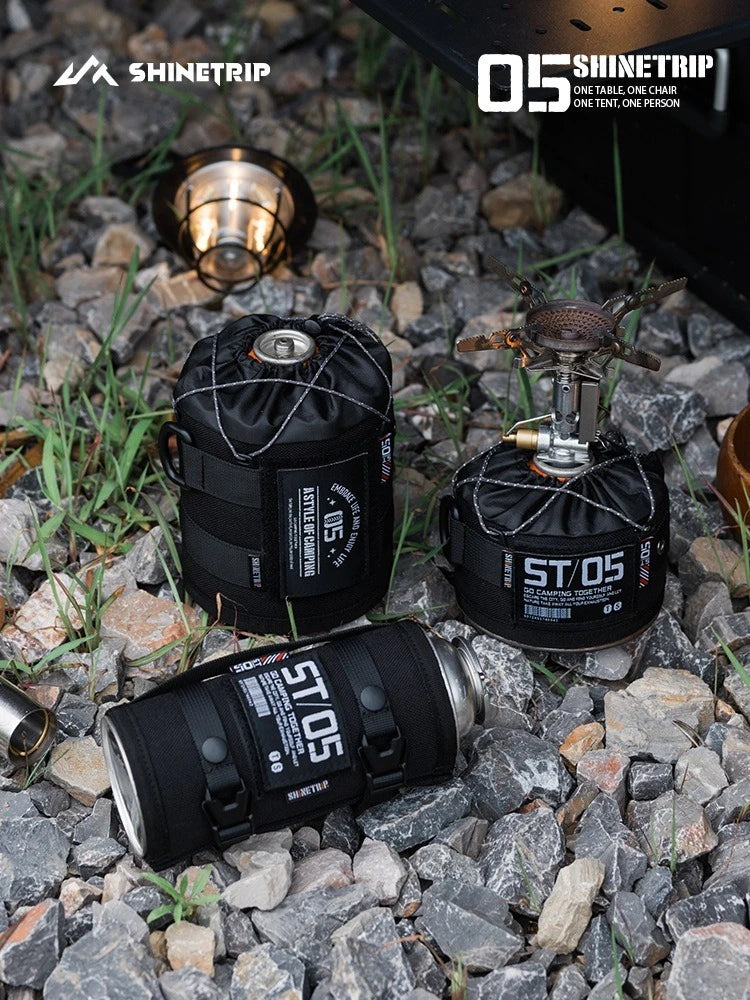 Blackened Gas Cylinder Protective Cover Outdoor Series Anti-Collision Camping Decoration Storage for Camping Gear