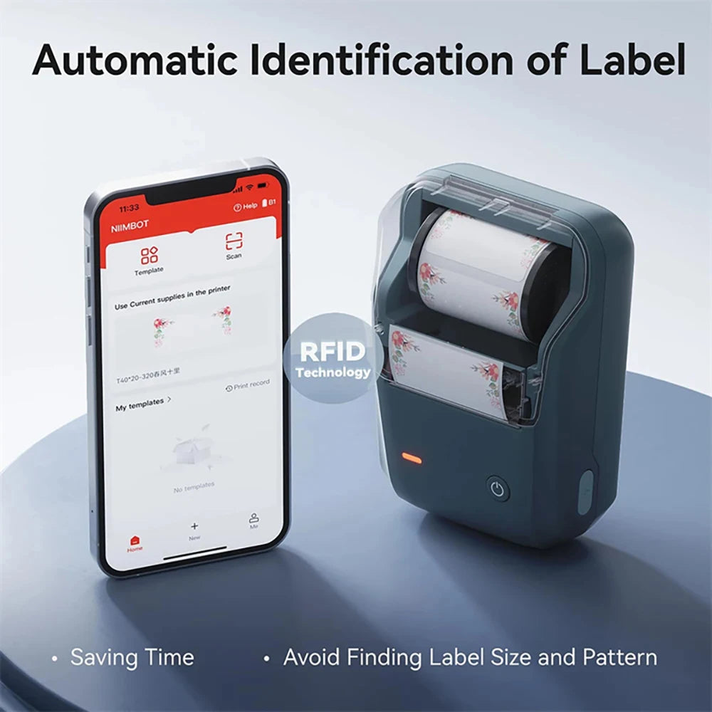 Niimbot B1/B1 PRO Thermal Label Printer Bluetooth Pocket Label Maker Barcode QR Code Self-adhesive Sticker Labeling Machine