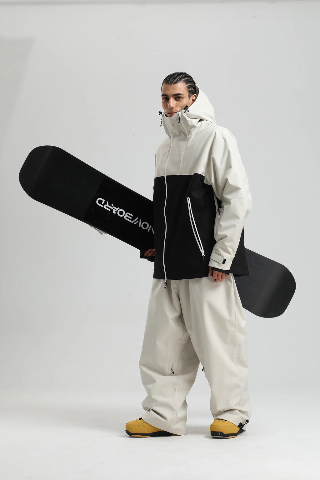 Gsou Snow 2025 Unisex Color-Block Ski Suit Loose Fit Snowboard Waterproof Windproof Breathable Professional Winter Outdoor Wear