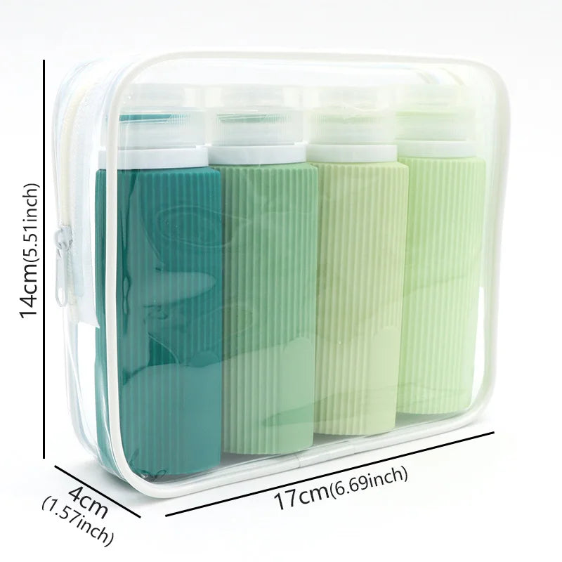 4pcs 100ML Silicone Travel Bottles Accessories Portable BPA Proof Squeezable Size Free Sets Leak Proof Travel Size Split Bottle