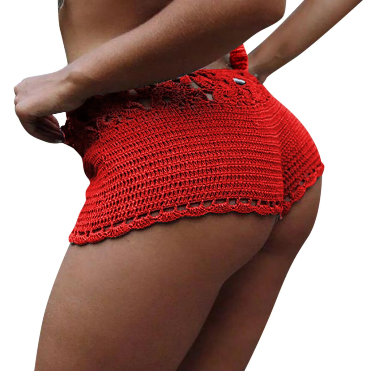 Summer Beach Knit Tights Swim Shorts Women Slim Fit Solid Cotton Yoga Legging Shorts Beach Party Swimwear Sports Swim Shorts