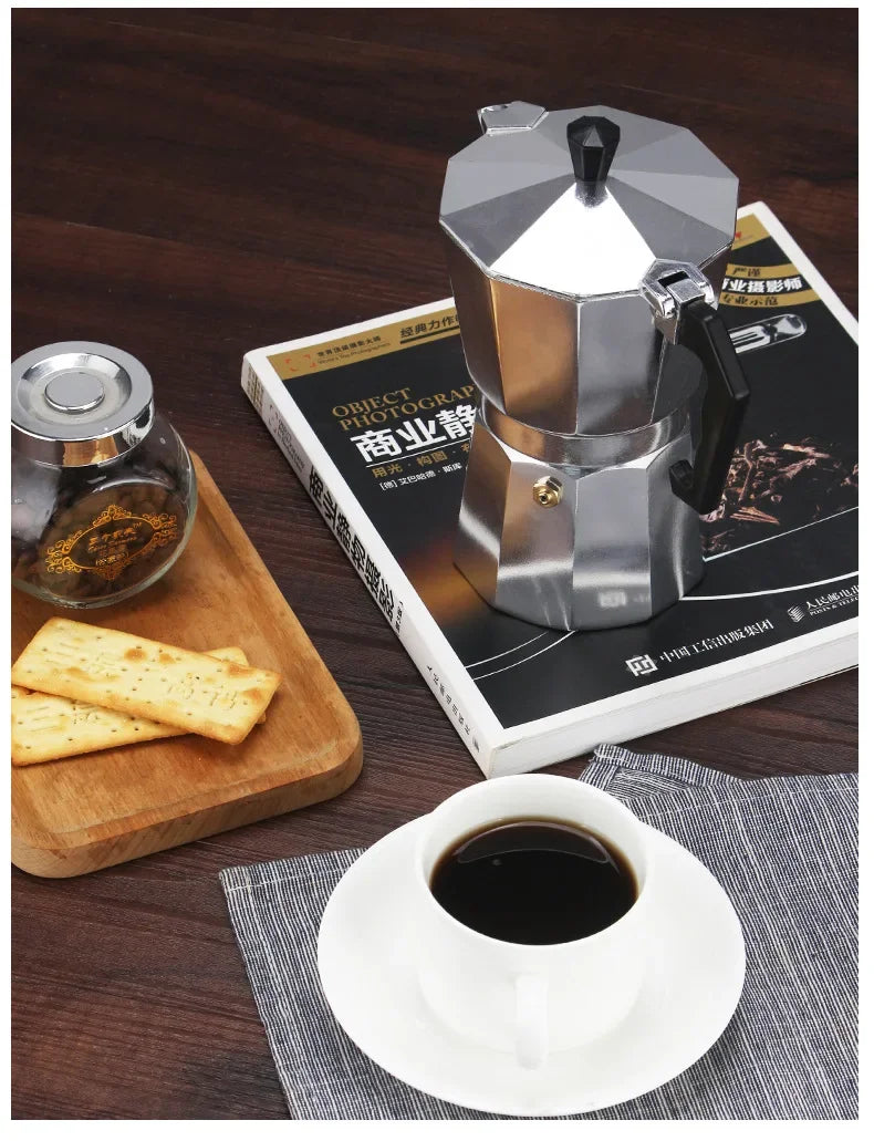 150 300 600 Aluminum Moka Pot with Electric Burner Stove Top Coffee Maker Espresso Percolator Mocha Kettle Heater Home Household