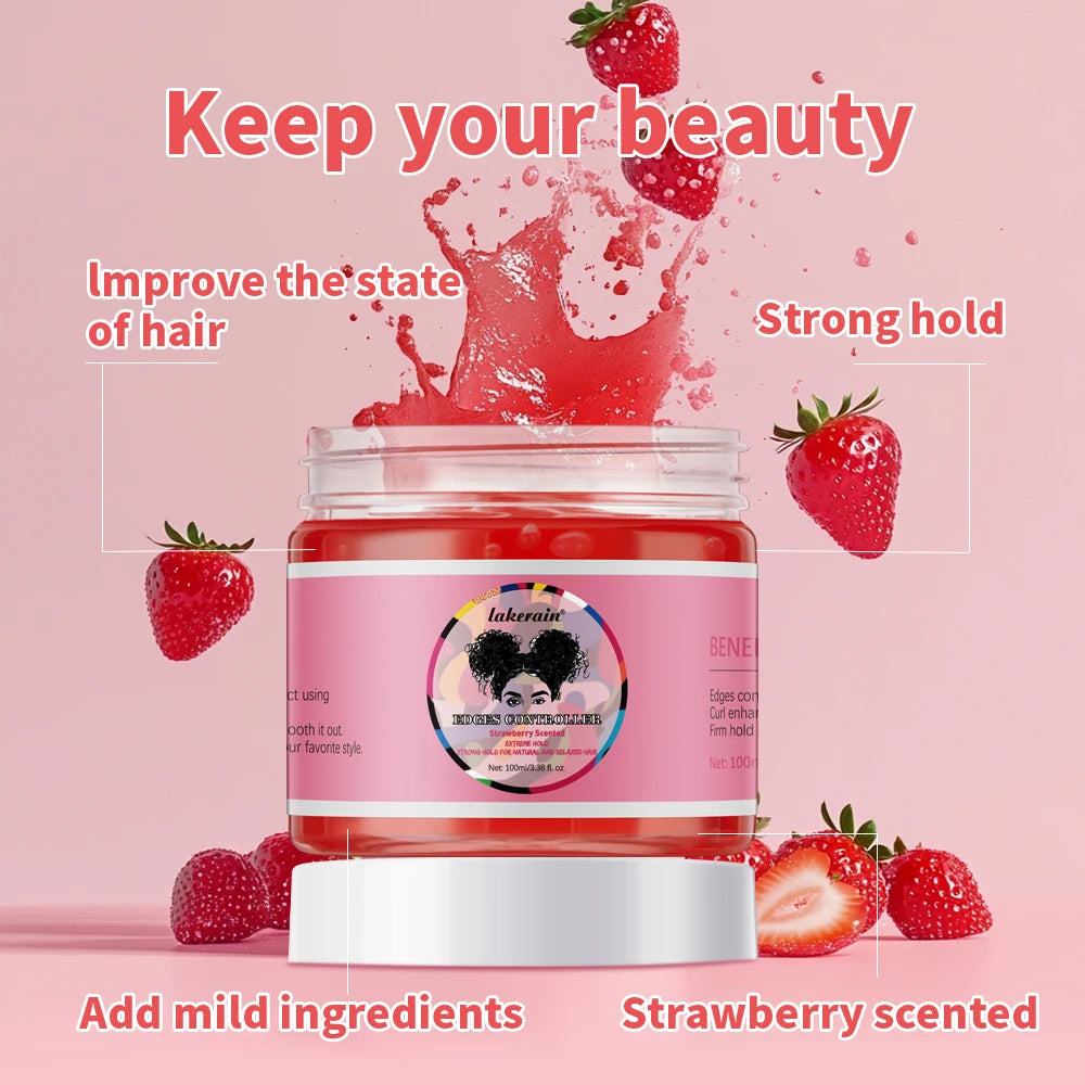 Strong Edge Control Hair Gel Thick Edges Wax Styling Gel Non-Greasy Non-Flaking No White Cast Long Lasting Supports All Hair Typ