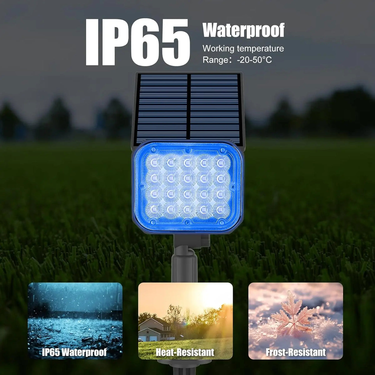 Solar LED Light Outdoor IP65 Waterproof Blue Light Solar Power Light Lawn Light For Garden Decor Solar Wall Light Outdoor